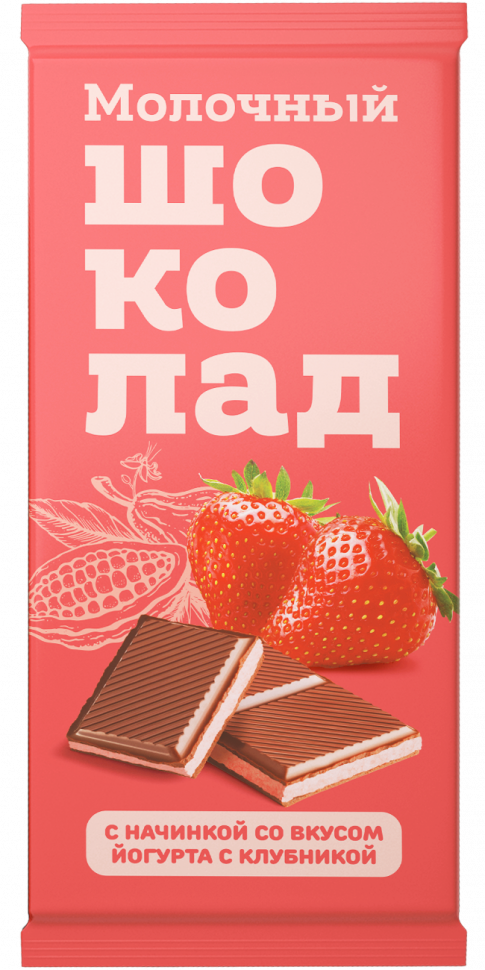  Меренга Шоколад молочный с начинкой Йогурт-Клубника,(блок 24шт по 80г)   в Красном сулине