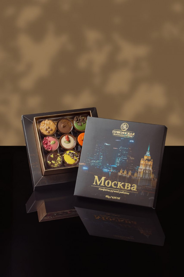 №1 Пушкинская фабрика Конфеты Ассорти (Москва), 115г(чёрная коробка) в Красном сулине
