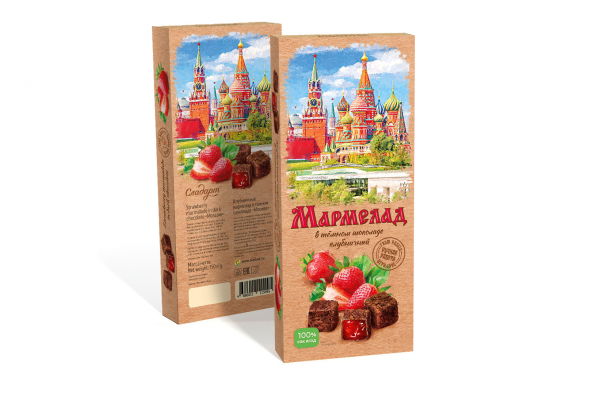 №2 Сладарт Мармелад Клубничный в темном шоколаде, 150г  в Красном сулине